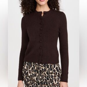 Madewell Dark Brown Kensington Cotton Blend Cardigan